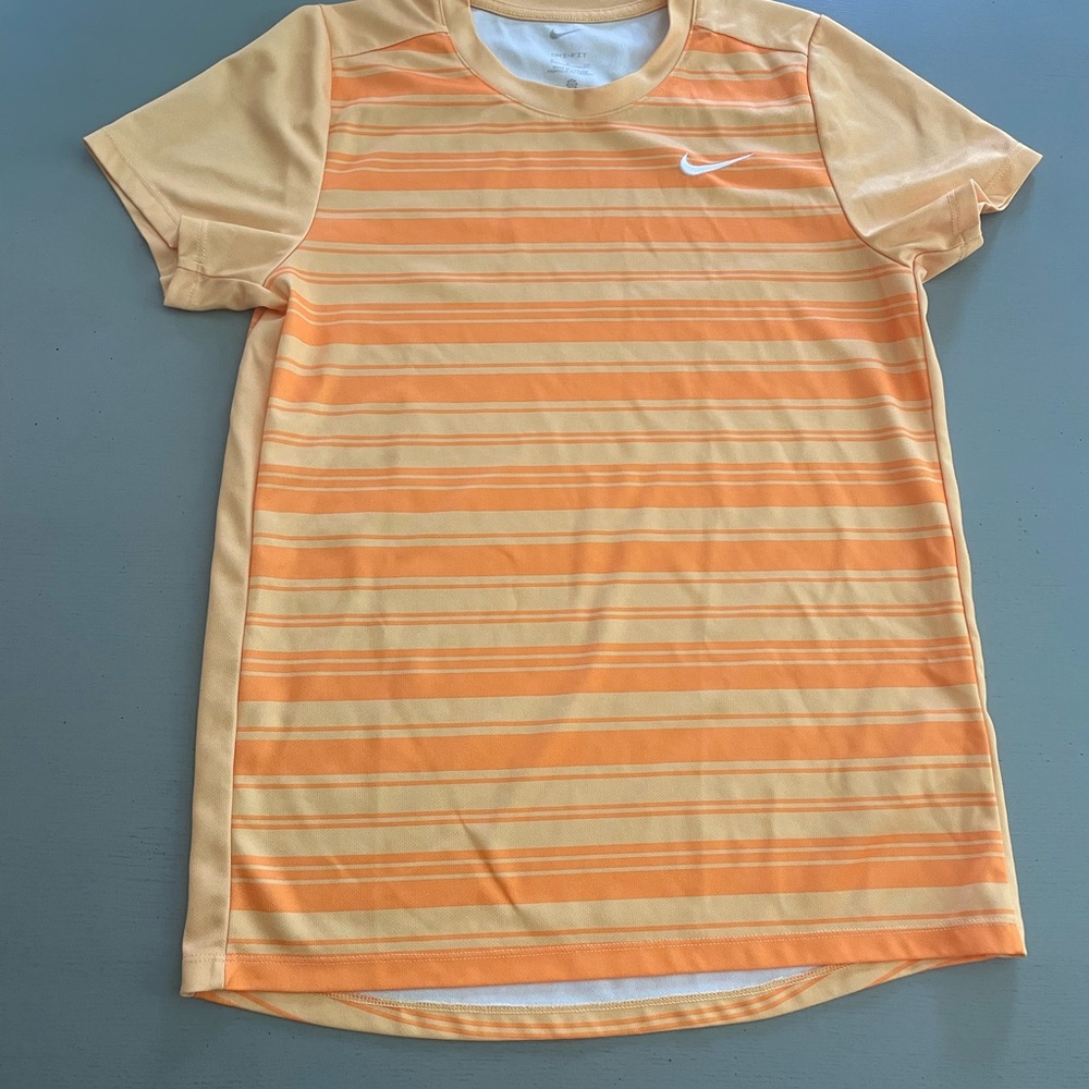 Nike Orange Short Sleeve Tee with Stripes